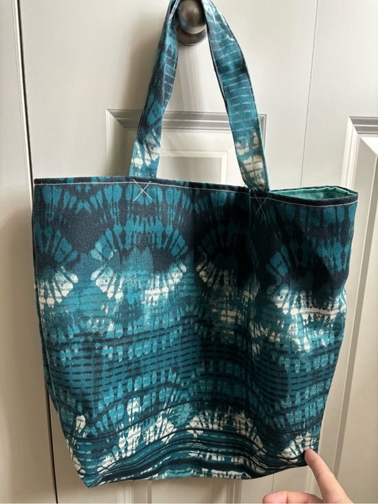 Hand Crafted Handbags - 🚨 Handmade Teal Tie-Dye Canvas Tote Bag 🚨 LAST CHANCE